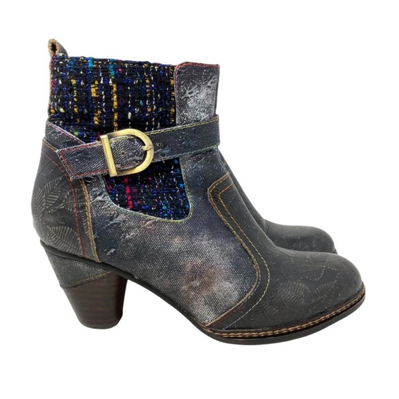 Spring Step L'Artiste Nancies Black Multi Mid Calf Boots - Size 7.5 multi color - Picture 3 of 11